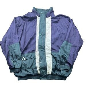 Vintage Christian Dior Monsieur Jacket Mens XL Purple Green Nylon